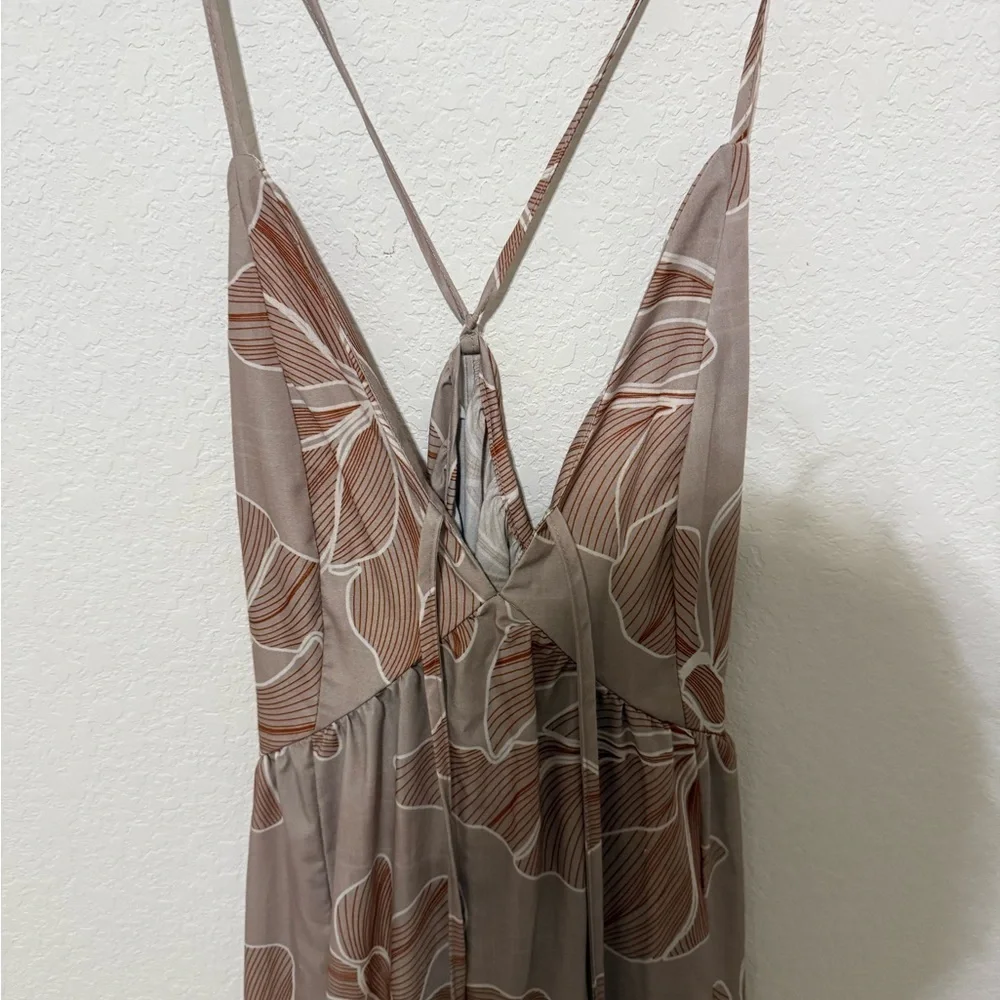 Floral Brown Maxi Dress - Picture 3 of 4